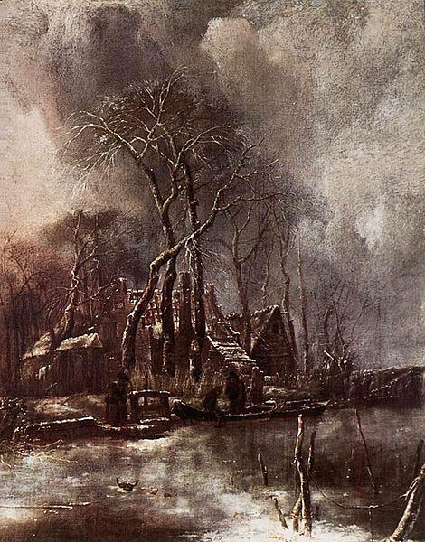 Jan van de Cappelle Winter Landscape oil painting picture